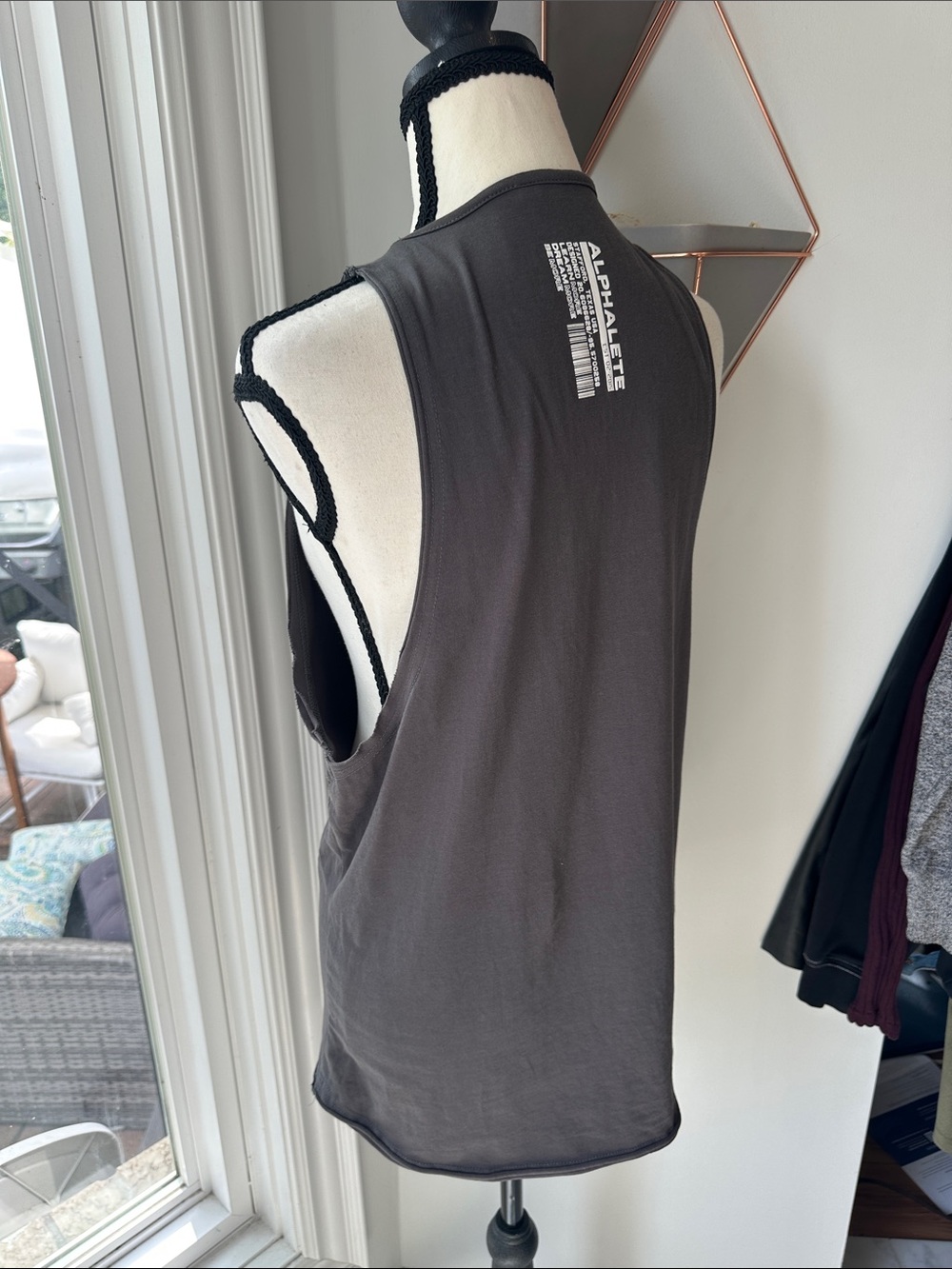 ALPHALETE Women's Charcoal Gray Racerback Muscle Workout Athletic Tank Sz Small